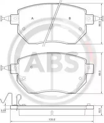 Колодки тормозные дисковые 37504 ABS