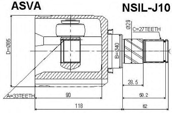 ШРУС NSIL-J10 ASVA