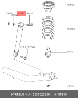 Амортизатор подвески 5531023250 HYUNDAI KIA