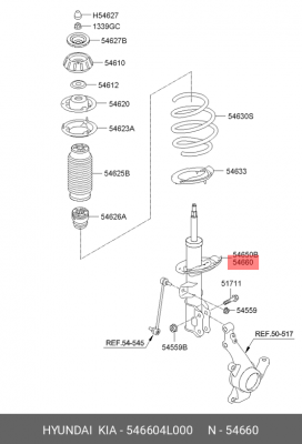 Амортизатор подвески 54660-4L000 HYUNDAI KIA