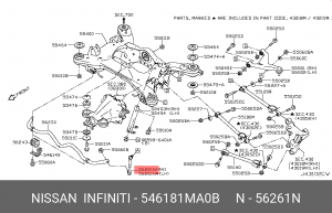 Стойка стабилизатора 54618-1MA0B NISSAN