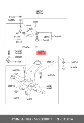 Рычаг подвески 5450138011 HYUNDAI KIA