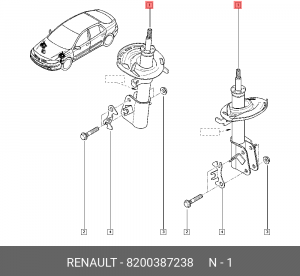 Амортизатор подвески 8200387238 RENAULT