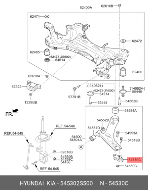 Опора шаровая подвески 545302S500 HYUNDAI KIA