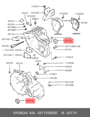 Сальник КПП 4311928000 HYUNDAI KIA