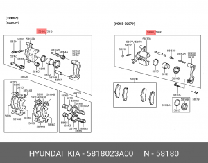 Суппорт тормозной 5818023A00 HYUNDAI KIA