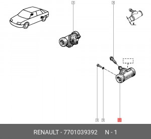 Цилиндр тормозной рабочий 7701039392 RENAULT