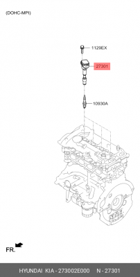 Катушка зажигания 273002E000 HYUNDAI KIA