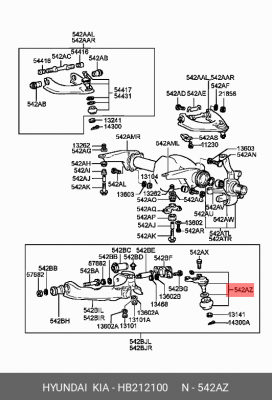 Опора шаровая подвески HB212100 HYUNDAI KIA