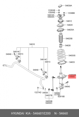 Амортизатор подвески 54660-1E200 HYUNDAI KIA