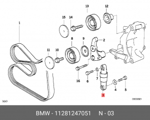 Амортизатор натяжителя ремня приводного 11 28 1 247 051 BMW