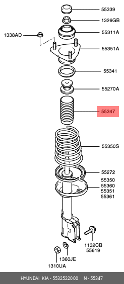 Пыльник амортизатора подвески 5532522000 HYUNDAI KIA