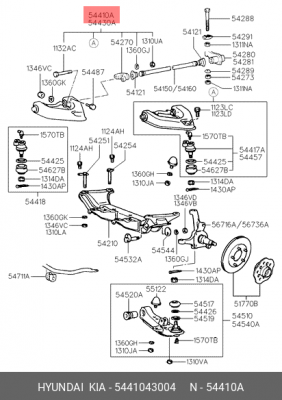 Рычаг подвески 54410-43004 HYUNDAI KIA