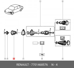 Пыльник ШРУСа 7701468576 RENAULT