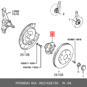 Ступица колеса 0K216-26150 HYUNDAI KIA