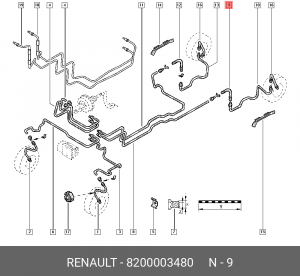 Шланг тормозной 8200003480 RENAULT