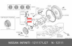 Вкладыши шатунные 12111-71J27 NISSAN