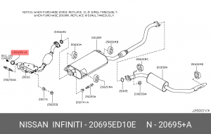 Кольцо уплотнительное системы ОГ 20695ED10E NISSAN