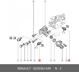 Датчик температуры охлаждающей жидкости 8200561449 RENAULT