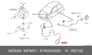 Датчик ABS 47960-AX600 NISSAN