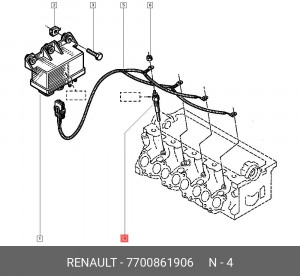 Свеча накаливания 7700861906 RENAULT