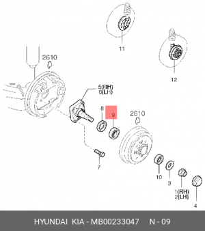 Подшипник ступицы колеса MB00233047 HYUNDAI KIA