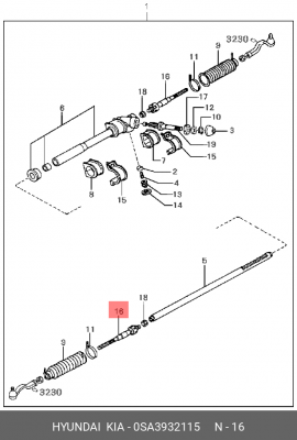 Тяга рулевая 0SA3932115 HYUNDAI KIA