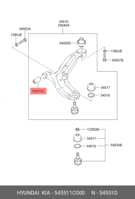 Сайлентблок 545511C000 HYUNDAI KIA