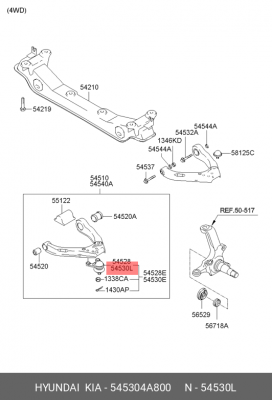 Опора шаровая подвески 545304A800 HYUNDAI KIA