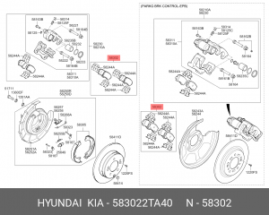 Колодки тормозные дисковые 583022TA40 HYUNDAI KIA