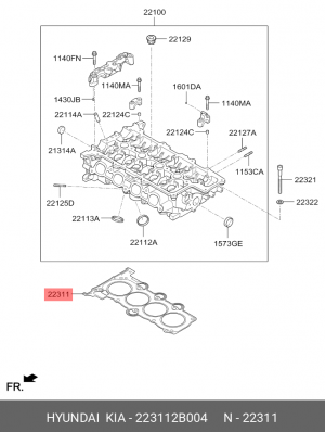 Прокладка ГБЦ 223112B004 HYUNDAI KIA