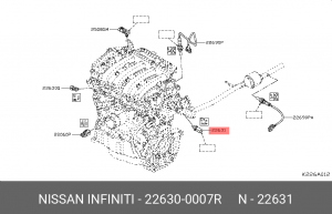Датчик температуры охлаждающей жидкости 226300007R NISSAN