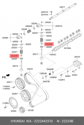 Колпачок маслосъемный 2222442510 HYUNDAI KIA