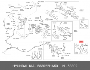 Колодки тормозные дисковые 58302-2HA50 HYUNDAI KIA