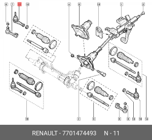 Наконечник рулевой тяги 7701474493 RENAULT