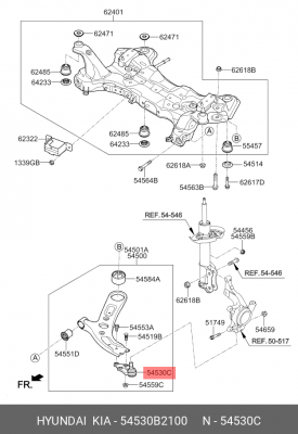 Опора шаровая подвески 54530B2100 HYUNDAI KIA