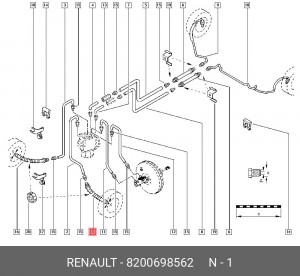 Шланг тормозной 8200698562 RENAULT