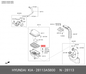 Фильтр воздушный 28113-A5800 HYUNDAI KIA