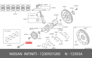 Болт крепления 12309-31U00 NISSAN