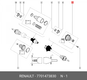 Пыльник ШРУСа 7701473830 RENAULT
