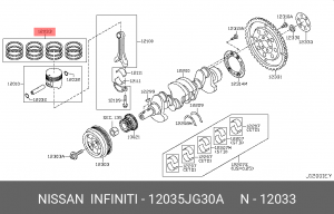 Кольца поршневые 12035-JG30A NISSAN