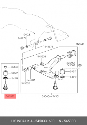 Опора шаровая подвески 54503-31600 HYUNDAI KIA