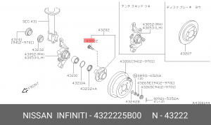 Шпилька соединительная 43222-25B00 NISSAN
