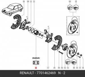 Подшипник ступицы колеса 7701462469 RENAULT