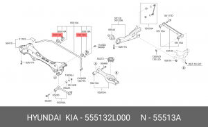 Втулка стабилизатора 555132L000 HYUNDAI KIA