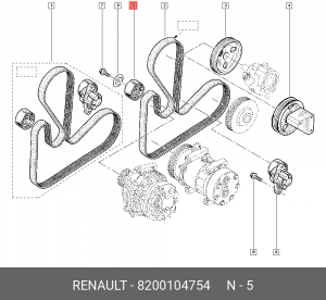 Ролик ремня приводного 8200104754 RENAULT
