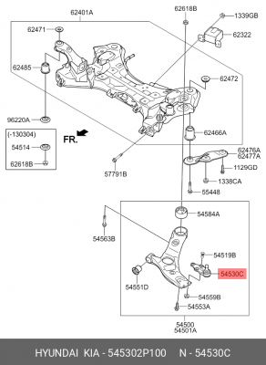 Опора шаровая подвески 545302P100 HYUNDAI KIA