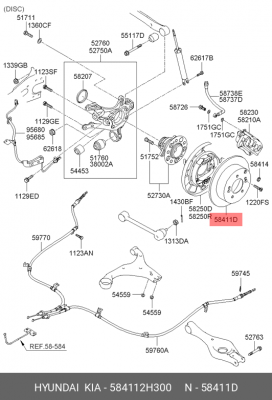 Диск тормозной 584112H300 HYUNDAI KIA