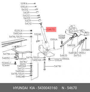 Амортизатор подвески 54300-43160 HYUNDAI KIA