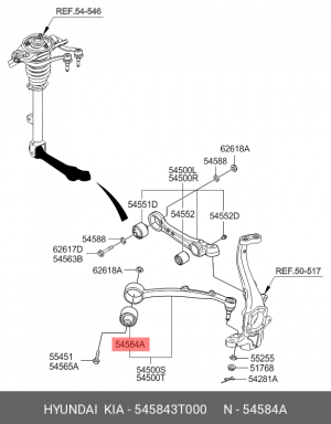 Сайлентблок 545843T000 HYUNDAI KIA